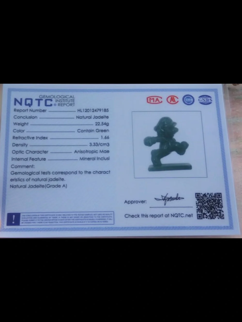 Mario water blue light green Jadeite Jade Display mario kick Cartoon seal chop